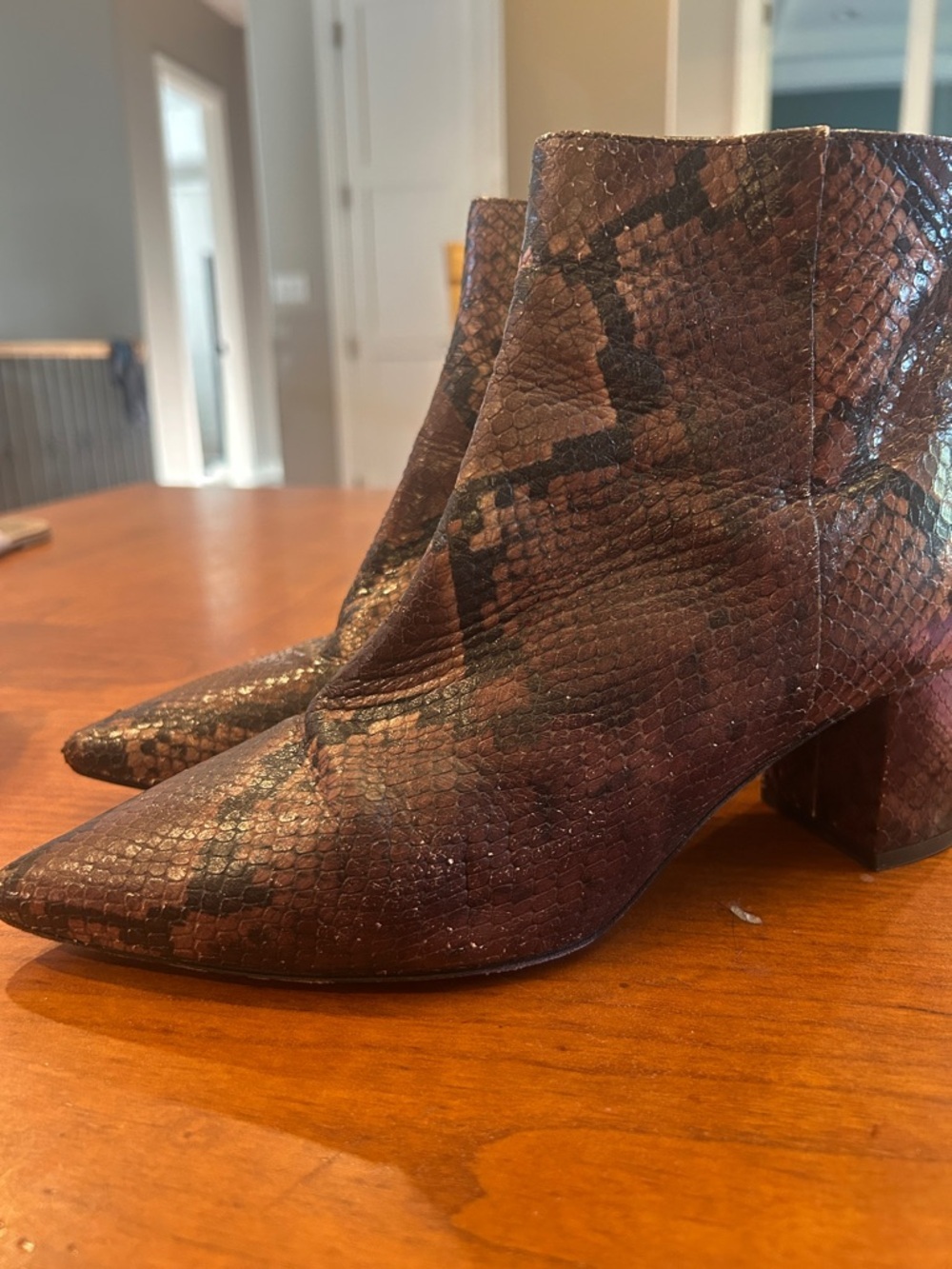 L'AGENCE Jeanne Bootie in Brown Snake size 38.5 EU 7.5 US - Picture 5 of 8